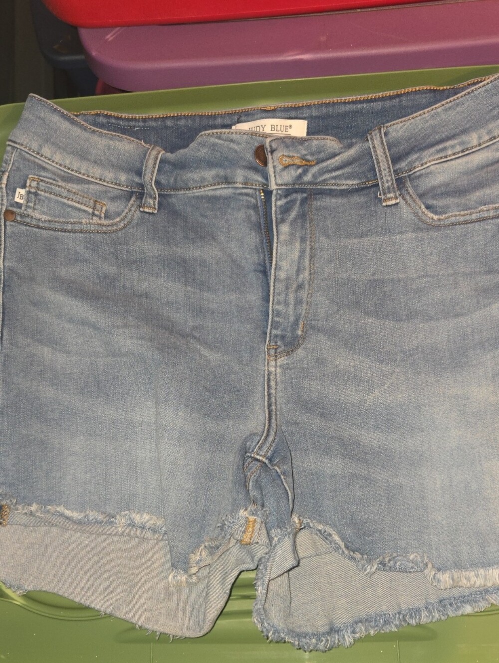 Judy Blue Light Blue Frayed Hem Denim Shorts